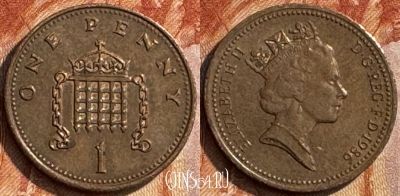 Великобритания 1 пенни 1986 года, KM# 935, 285s-053