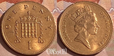 Великобритания 1 пенни 1988 года, KM# 935, 461r-160