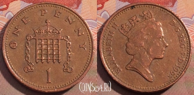 Великобритания 1 пенни 1993 года, KM# 935a, 104c-007