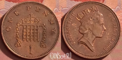 Великобритания 1 пенни 1994 года, KM# 935a, 287l-017