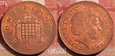 Великобритания 1 пенни 2004 года, KM# 986, 222-042