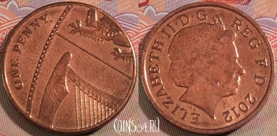 Великобритания 1 пенни 2012 года, KM# 1107, 135b-023