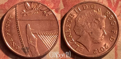 Великобритания 1 пенни 2012 года, KM# 1107, 415-070
