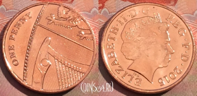 Великобритания 1 пенни 2015 года, KM# 1107, 269a-039
