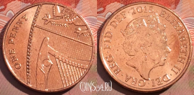 Великобритания 1 пенни 2015 года, KM# 1339, 080d-130