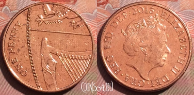 Великобритания 1 пенни 2015 года, KM# 1339, 241a-046