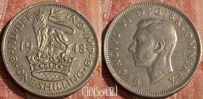 Великобритания 1 шиллинг 1948 года, KM# 863, 199q-046