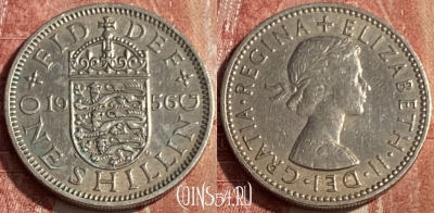 Великобритания 1 шиллинг 1956 года, KM# 904, 189q-064