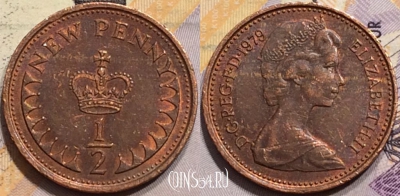 Великобритания 1/2 пенни 1979 года, KM# 914, 150-006