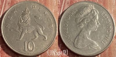 Великобритания 10 новых пенсов 1968 г., KM# 912, 253q-030