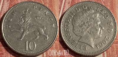Великобритания 10 пенсов 2004 года, KM# 989, 135q-135