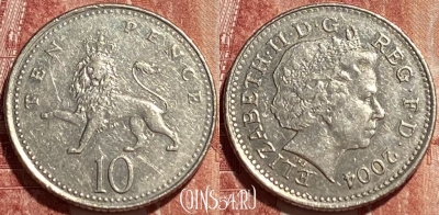 Великобритания 10 пенсов 2004 года, KM# 989, 372q-114