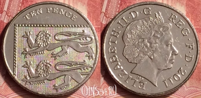 Великобритания 10 пенсов 2011 года, KM# 1110d, 072m-015