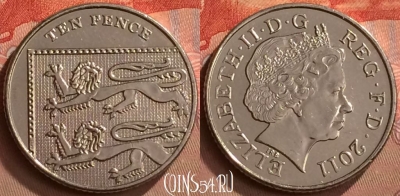 Великобритания 10 пенсов 2011 года, KM# 1110d, 269m-077