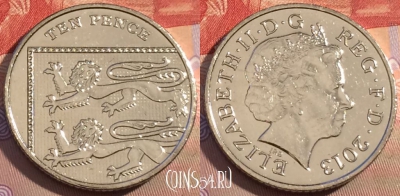 Великобритания 10 пенсов 2013 года, KM# 1110d, 111c-118