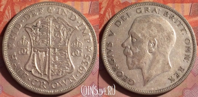Великобритания 1/2 кроны 1935 года Ag, KM# 835, 048i-142