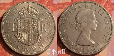 Великобритания 1/2 кроны 1967 года, KM# 907, 107o-007