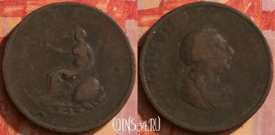 Великобритания 1/2 пенни 1799 года, KM# 647, 155o-118