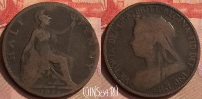 Великобритания 1/2 пенни 1895 года, KM# 789, 445-047