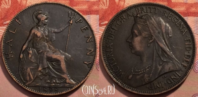 Великобритания 1/2 пенни 1898 года, KM# 789, 243-106