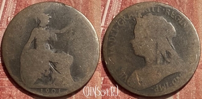 Великобритания 1/2 пенни 1901 года, KM# 789, 402q-089