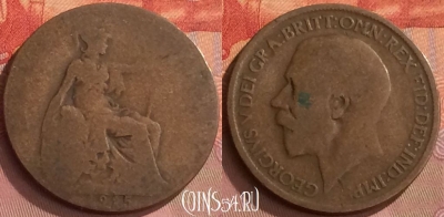 Великобритания 1/2 пенни 1915 года, KM# 809, 252o-082