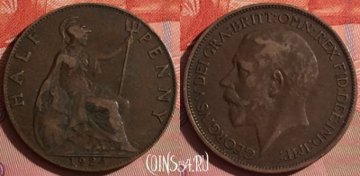 Великобритания 1/2 пенни 1924 года, KM# 809, 055i-065