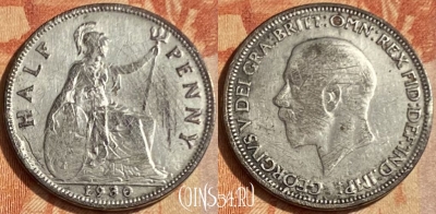 Великобритания 1/2 пенни 1930 года, KM# 837, 462q-612
