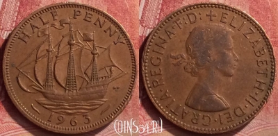 Великобритания 1/2 пенни 1963 года, KM# 896, 053l-107