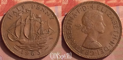 Великобритания 1/2 пенни 1963 года, KM# 896, 057l-190