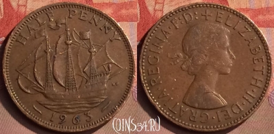 Великобритания 1/2 пенни 1963 года, KM# 896, 412-099