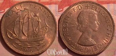 Великобритания 1/2 пенни 1965 года, KM# 896, 056l-160