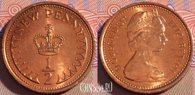 Великобритания 1/2 пенни 1971 года, KM# 914, 095b-013