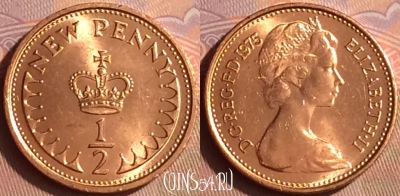 Великобритания 1/2 пенни 1975 года, KM# 914, 432-067