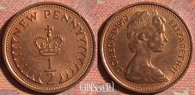 Великобритания 1/2 пенни 1979 года, KM# 914, 174i-137