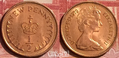 Великобритания 1/2 пенни 1979 года, KM# 914, 243l-139