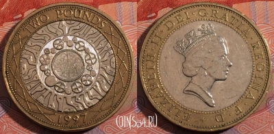 Великобритания 2 фунта 1997 года, KM# 976, 183-075