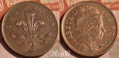 Великобритания 2 пенса 2002 года, KM# 987, 067s-074