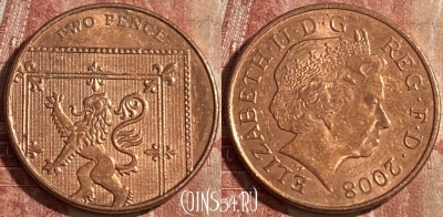 Великобритания 2 пенса 2008 года, KM# 1108, 140r-071 ♛