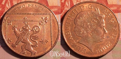 Великобритания 2 пенса 2009 года, KM# 1108, 082c-135
