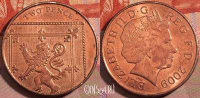 Великобритания 2 пенса 2009 года, KM# 1108, a111-102