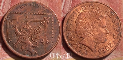 Великобритания 2 пенса 2014 года, KM# 1108, 186l-117
