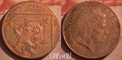 Великобритания 2 пенса 2014 года, KM# 1108, 370k-018