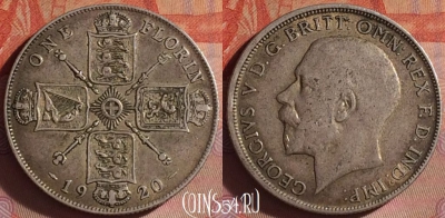 Великобритания 2 шиллинга (флорин) 1920 г. Ag, 054i-142