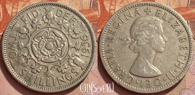 Великобритания 2 шиллинга 1956 года, KM# 906, 352q-134