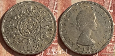 Великобритания 2 шиллинга 1963 года, KM# 906, 056p-112
