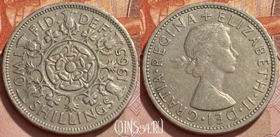 Великобритания 2 шиллинга 1965 года, KM# 906, 353q-024