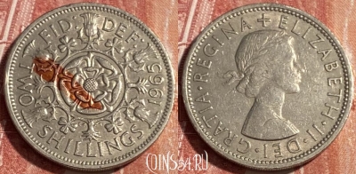 Великобритания 2 шиллинга 1965 года, KM# 906, 481р-125