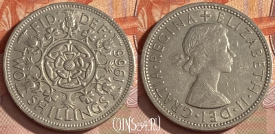 Великобритания 2 шиллинга 1966 года, KM# 906, 472r-078
