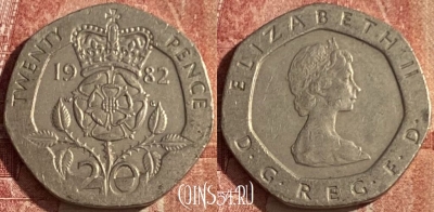 Великобритания 20 пенсов 1982 года, KM# 931, 047p-099